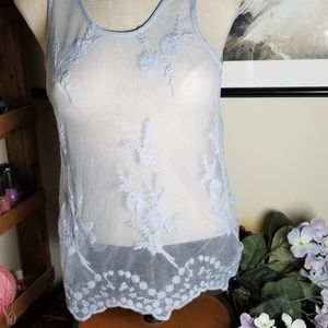 Charlotte Russe Medium Crochet Flower Blouse